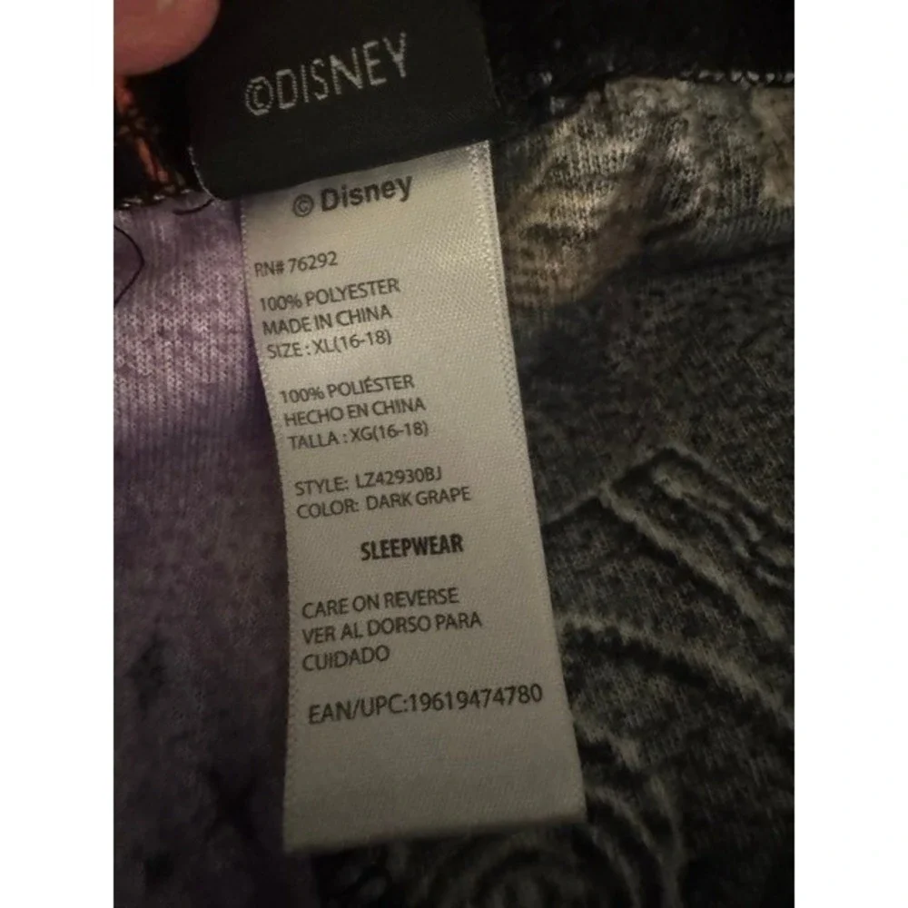 Disney Hocus Pocus Pajama Set Womens XL Purple Black Fleece Lounge Pants Tee - Picture 4 of 5